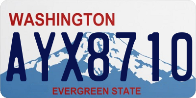 WA license plate AYX8710