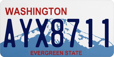 WA license plate AYX8711