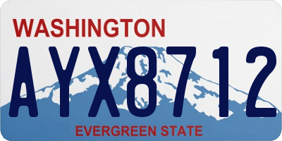 WA license plate AYX8712