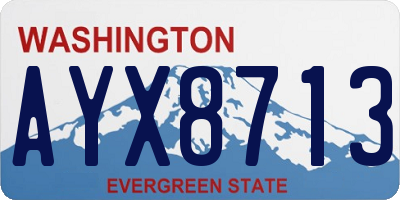 WA license plate AYX8713