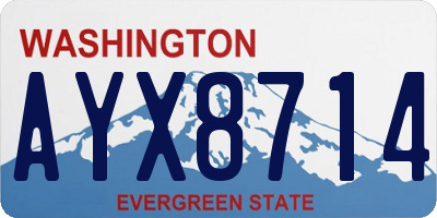 WA license plate AYX8714