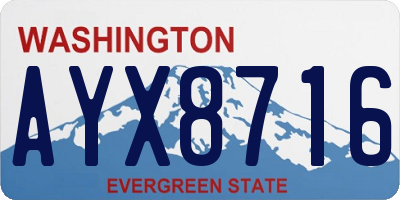 WA license plate AYX8716