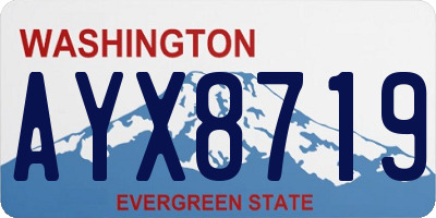 WA license plate AYX8719