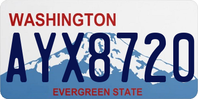 WA license plate AYX8720