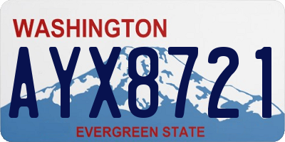 WA license plate AYX8721