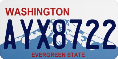 WA license plate AYX8722