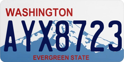 WA license plate AYX8723