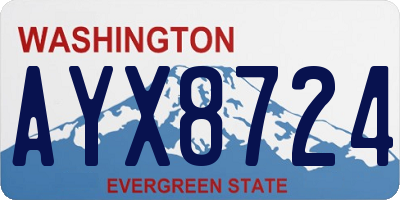 WA license plate AYX8724