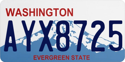 WA license plate AYX8725