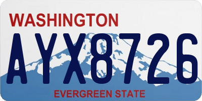 WA license plate AYX8726