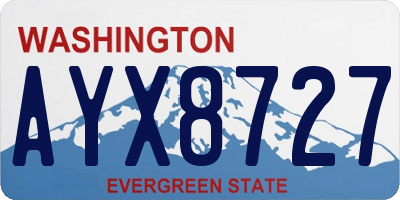 WA license plate AYX8727