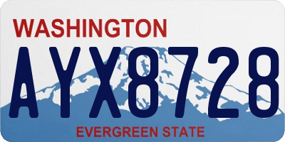 WA license plate AYX8728