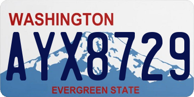 WA license plate AYX8729