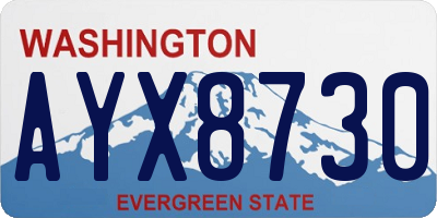 WA license plate AYX8730