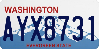 WA license plate AYX8731