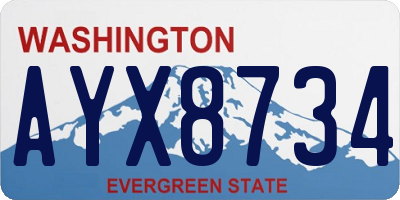 WA license plate AYX8734