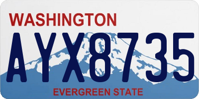 WA license plate AYX8735