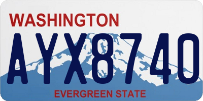 WA license plate AYX8740