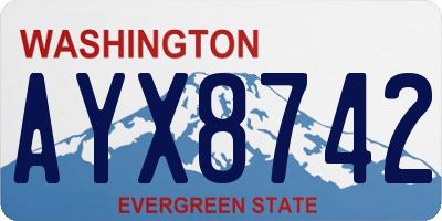 WA license plate AYX8742