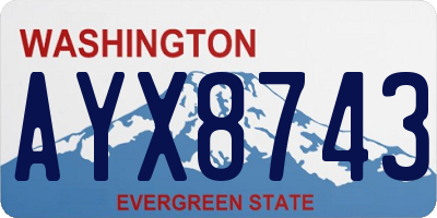 WA license plate AYX8743