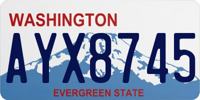 WA license plate AYX8745