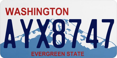 WA license plate AYX8747