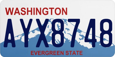 WA license plate AYX8748