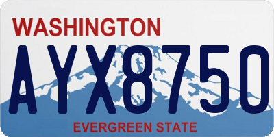 WA license plate AYX8750