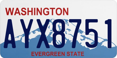 WA license plate AYX8751