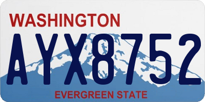 WA license plate AYX8752