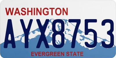 WA license plate AYX8753