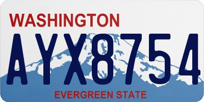 WA license plate AYX8754