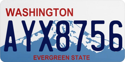 WA license plate AYX8756