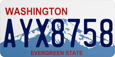 WA license plate AYX8758