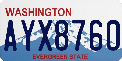 WA license plate AYX8760