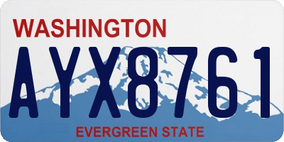 WA license plate AYX8761