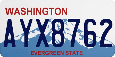 WA license plate AYX8762