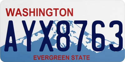 WA license plate AYX8763