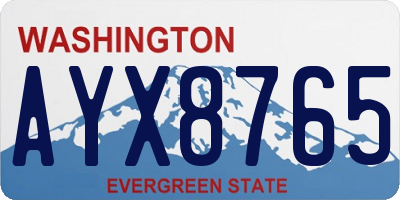 WA license plate AYX8765