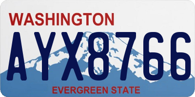 WA license plate AYX8766