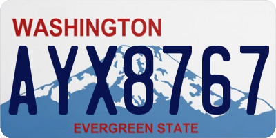 WA license plate AYX8767