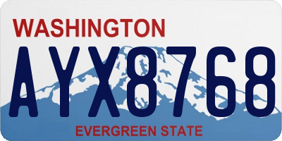 WA license plate AYX8768