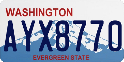 WA license plate AYX8770