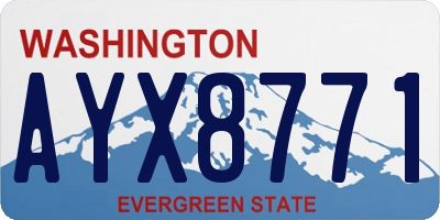 WA license plate AYX8771