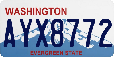 WA license plate AYX8772