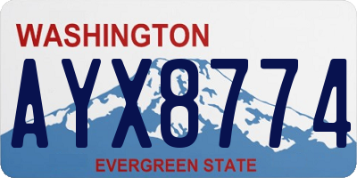 WA license plate AYX8774