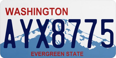 WA license plate AYX8775