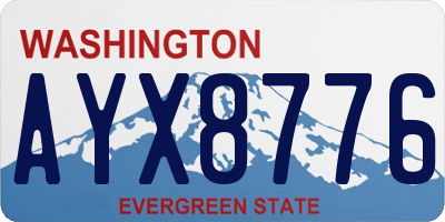 WA license plate AYX8776