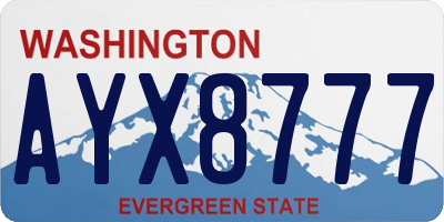 WA license plate AYX8777