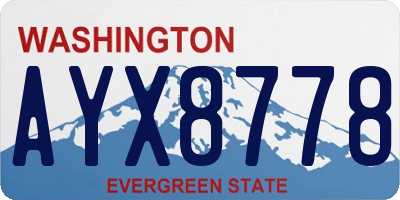 WA license plate AYX8778